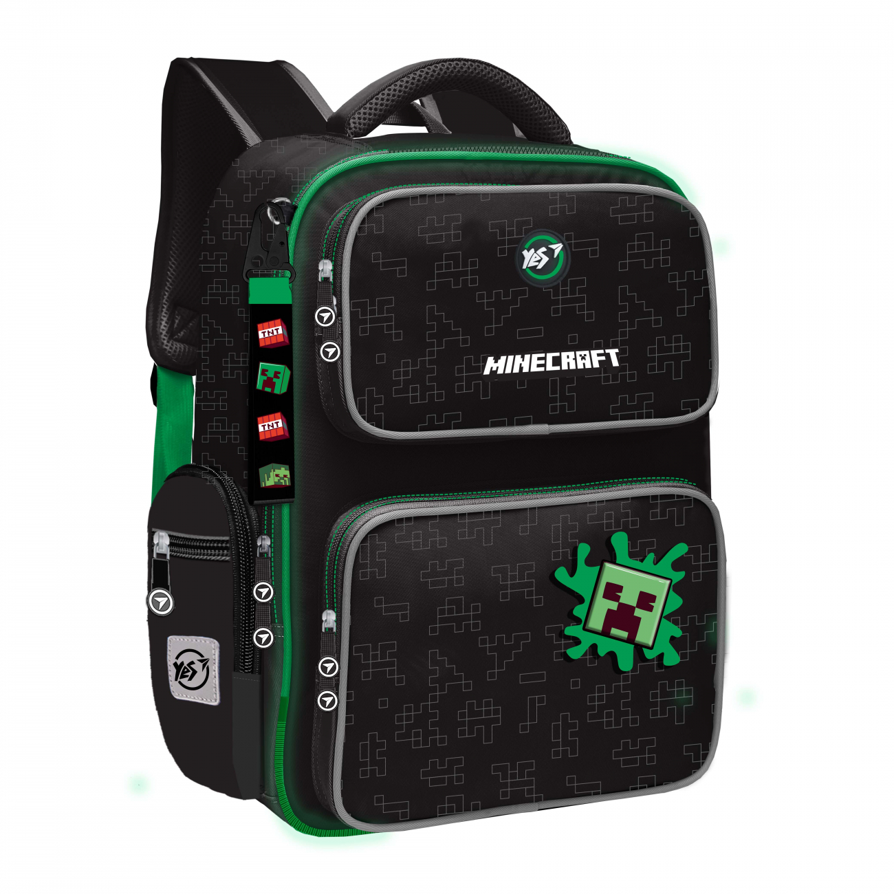 School backpack "YES" /559823/ S-101 Minecraft Time LED 38*27*14cm (1/12)