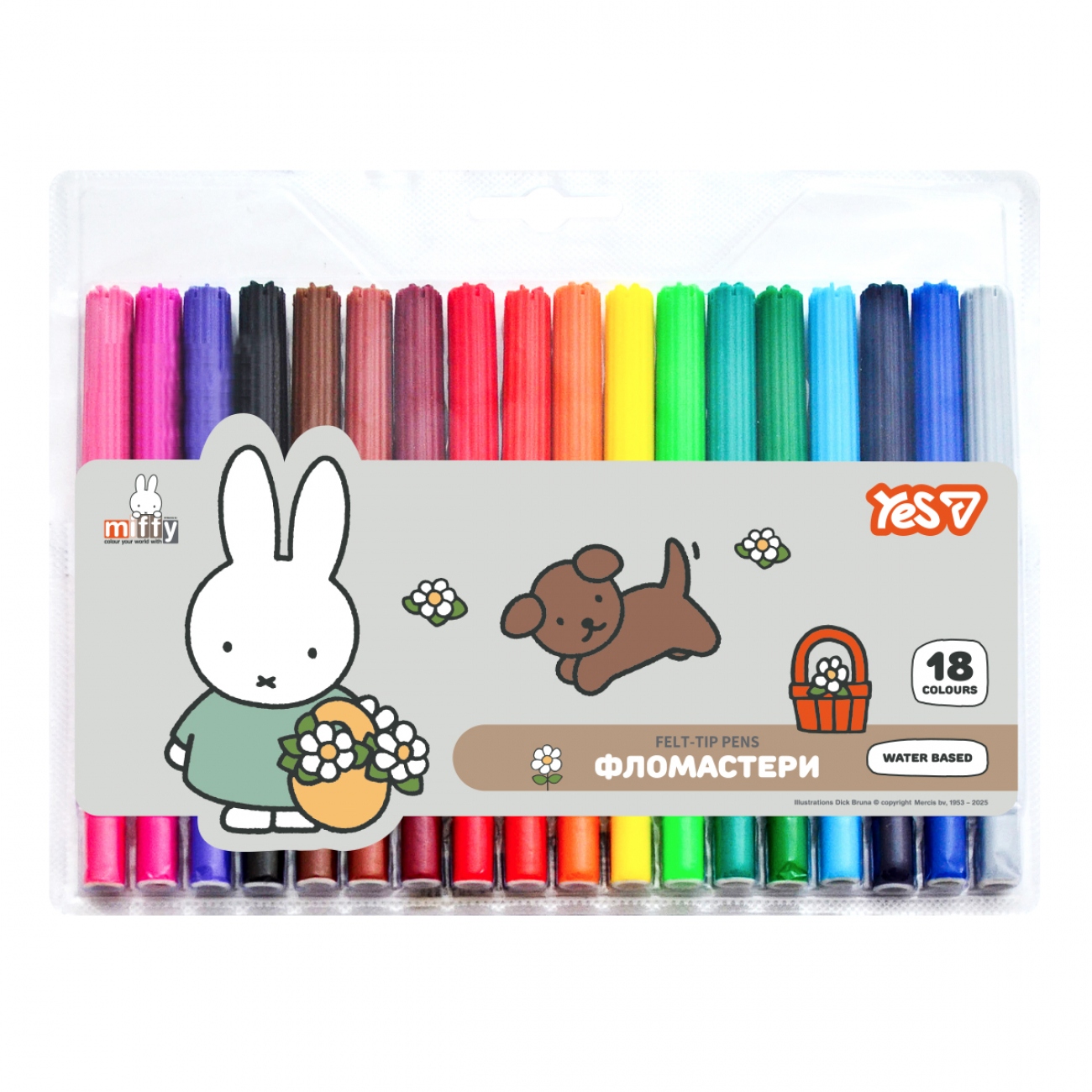 Felt-tip pens "YES" 18 pcs. /650605/ Miffy (1/144)