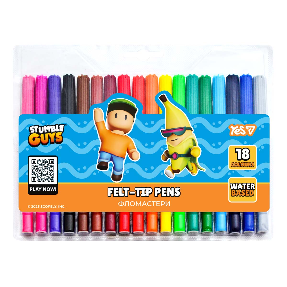 Felt-tip pens "YES" 18 pcs. /650598/ Stumble Guys (1/12/144)