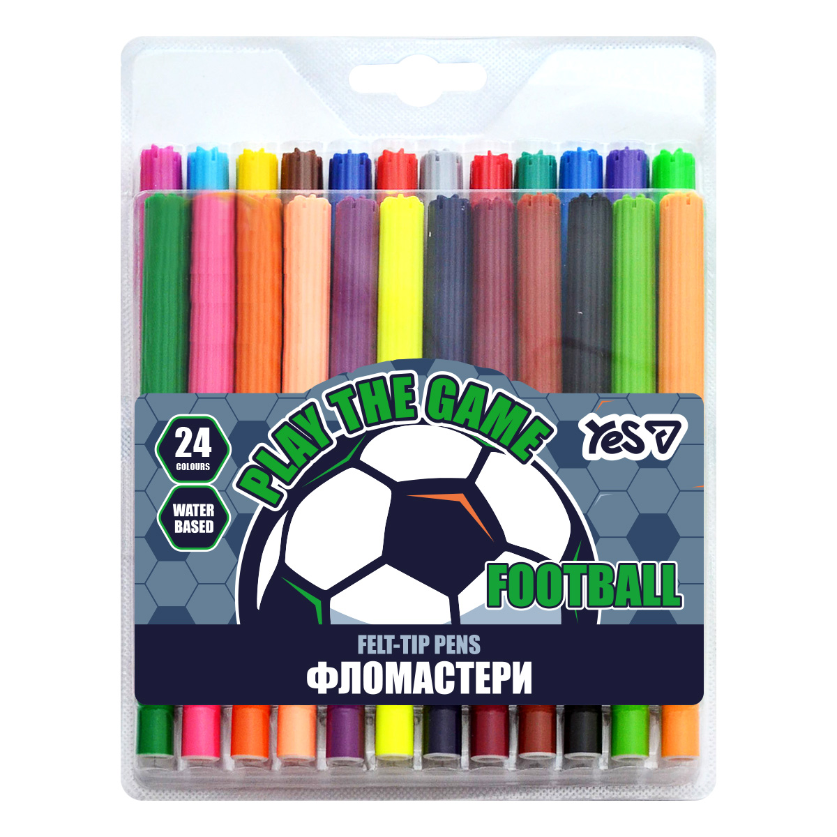Felt-tip pens "YES" 24 pcs. /650602/ Football (1/12/96)