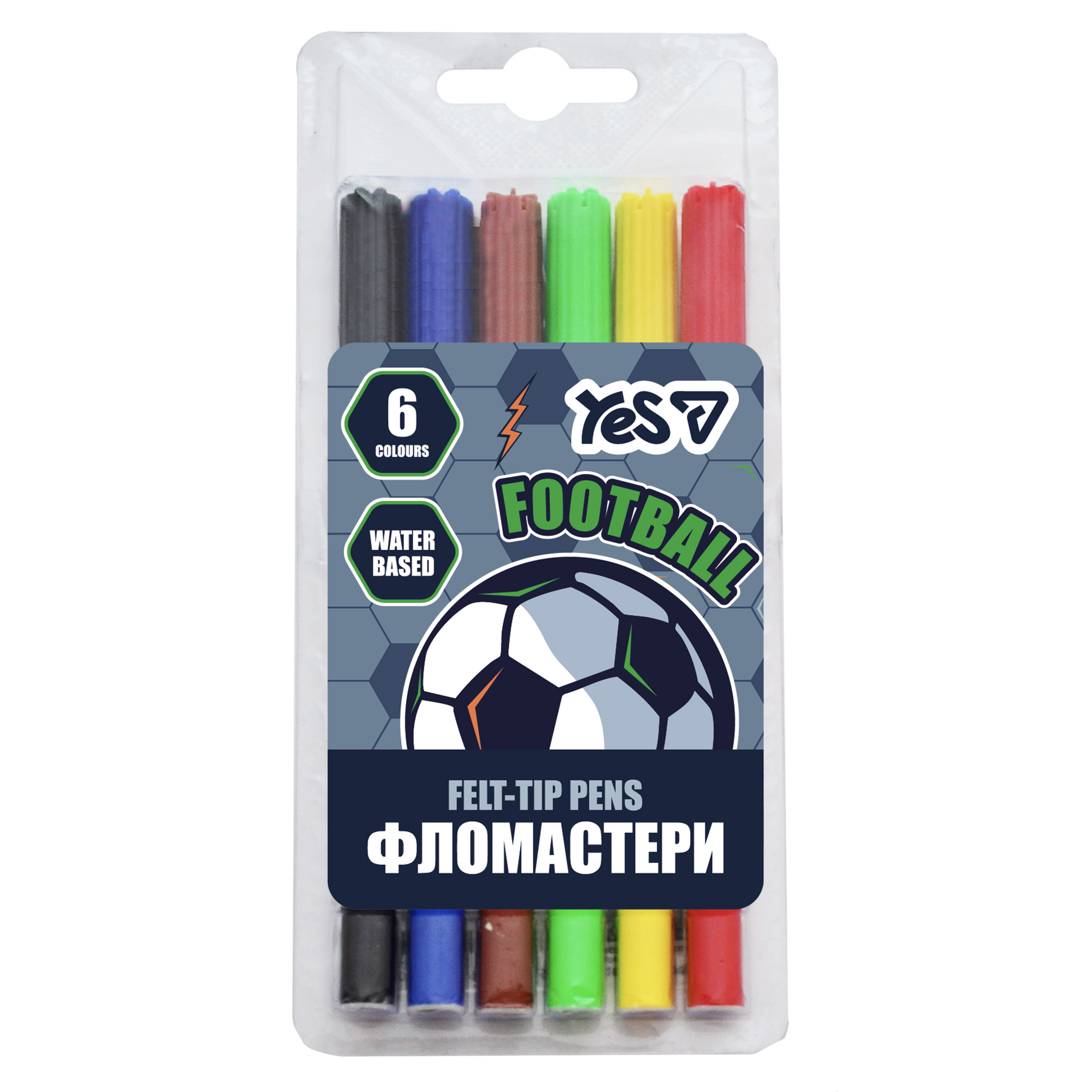 "YES" felt-tip pens 6 pcs. /650608/ Football (1/384)