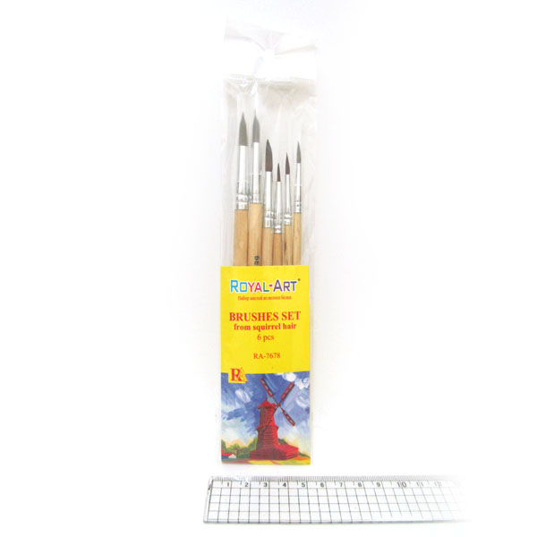 Set of brushes "Royal-Art" squirrel /RA7678/1924/ 6 pcs (1,2,3,4,5,6) round (1/20/60/360)