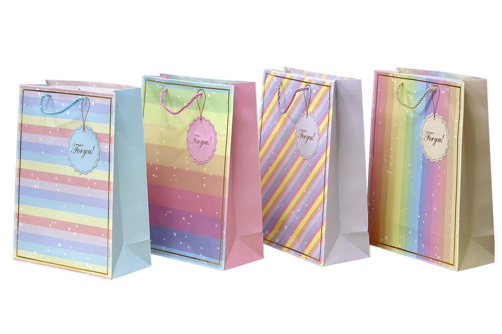 Gift package 26*32*12cm "WB" /1779M/ Pastel stripes (12)