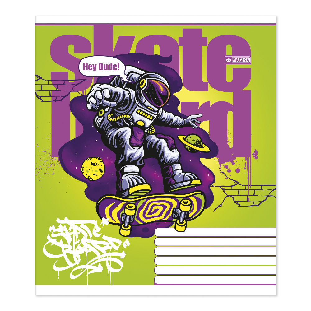 Student's notebook "Magika" 12 sheets # /TV-67/ #0011 "Mix Boys", UV varnish, soft touch (20/480)