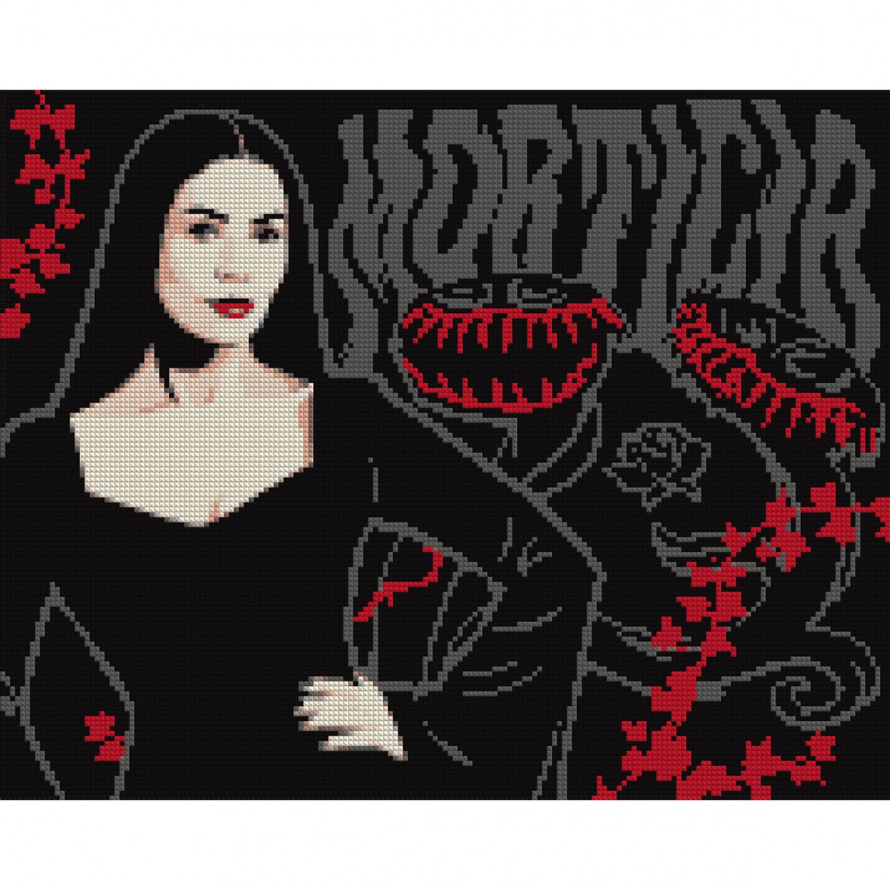 Diamond mosaic "SANTI" /955114/ "Wednesday. Mysterious Morticia", 40*50 cm