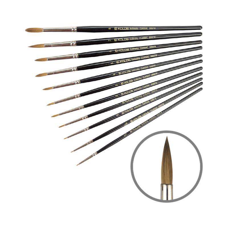 Brush Column round "KOLOS" Classic, 3007R, No. 0, k.r. (1/12)