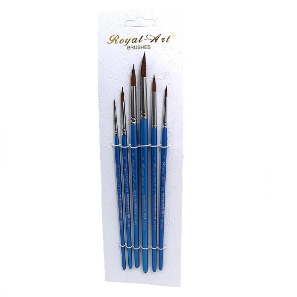 Set of brushes "Royal-Art" nylon /K-1181/ 6 pcs (1,5,9,11,7,3) round (1/24/360)