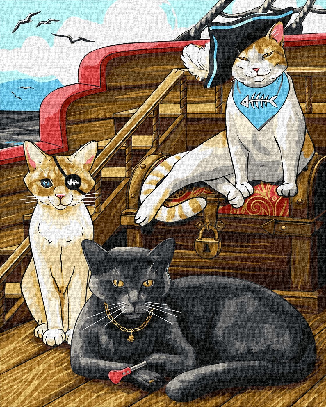 Painting by numbers "Ideyka" /KHO6568/ "Fluffy pirates" 40*50 cm