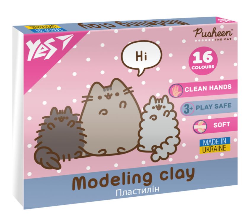 Пластилін 16 кол. 320г "Yes" /540694/ "Pusheen" (1/14)
