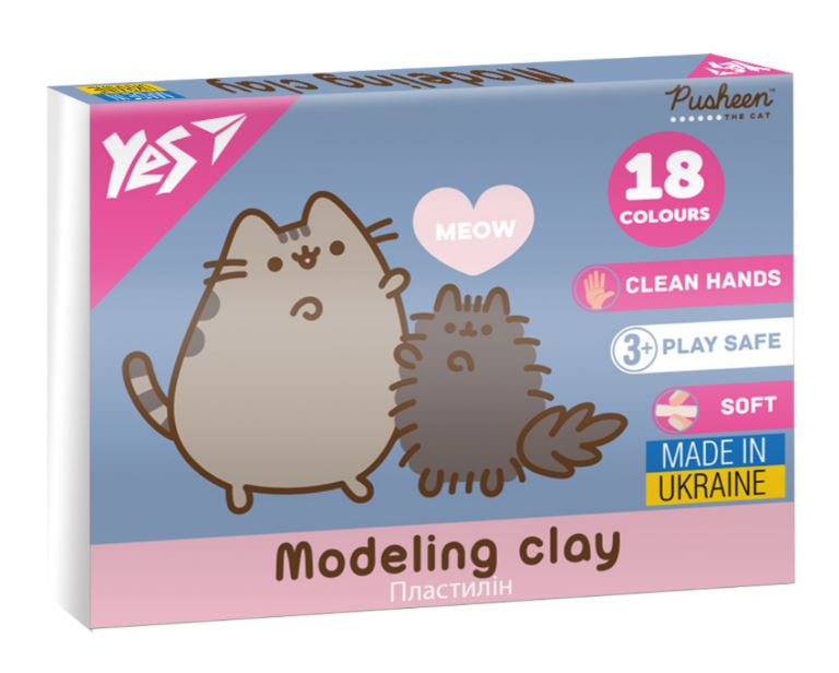 Пластилін 18 кол. 360г "Yes" /540695/ "Pusheen" (1/14)