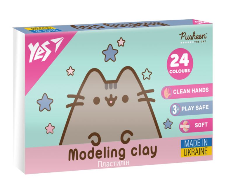 Пластилін 24 кол. 480г "Yes" /540685/ "Pusheen" (1/14)