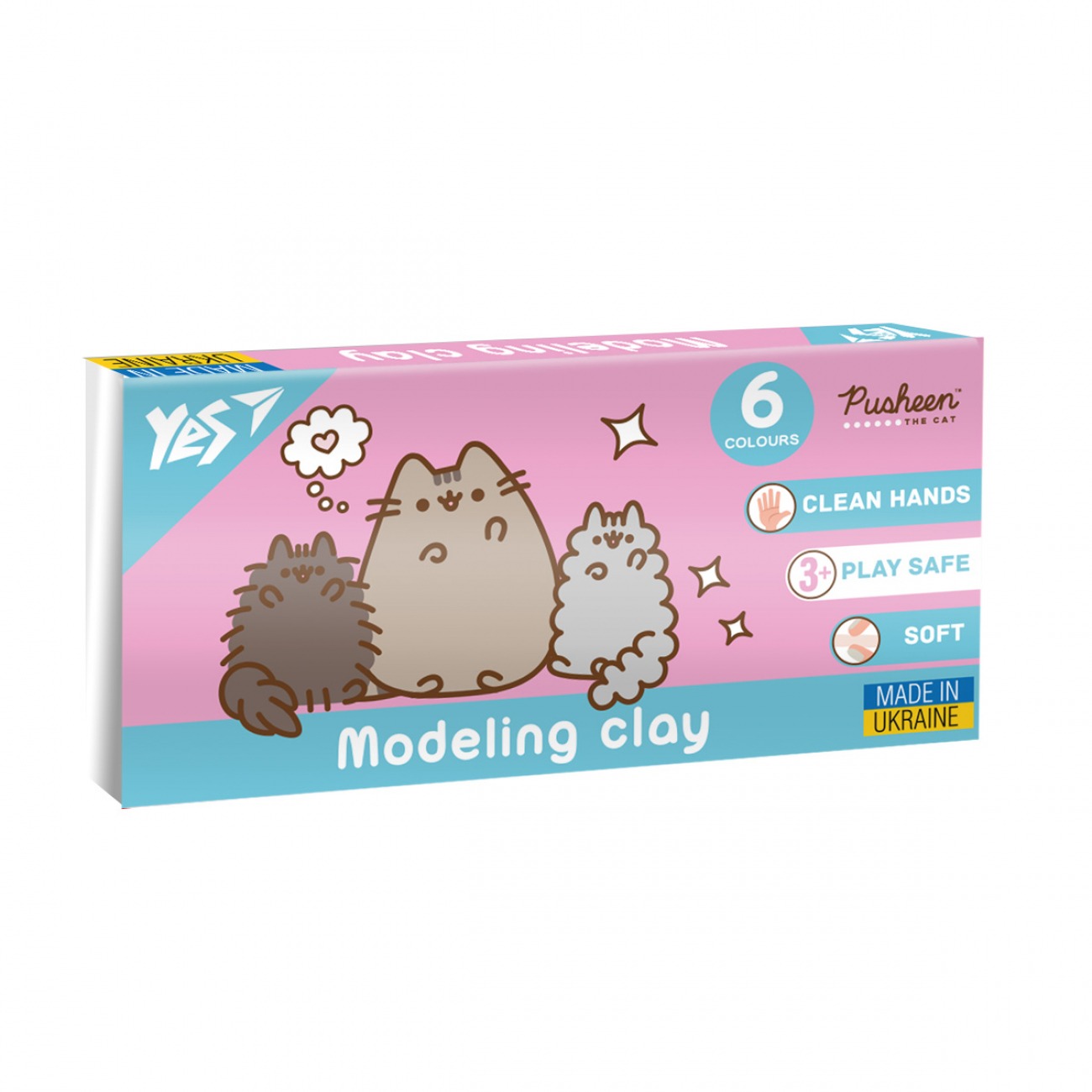 Пластилін 6 кол. 120г "Yes" /540651/ "Pusheen" (1/40)
