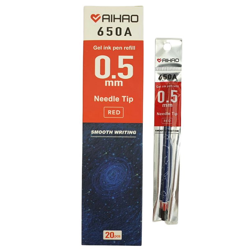 Gel rod "AIHAO" /AH650A/ NEW2020 red, 0.5mm (130mm) (20/240)