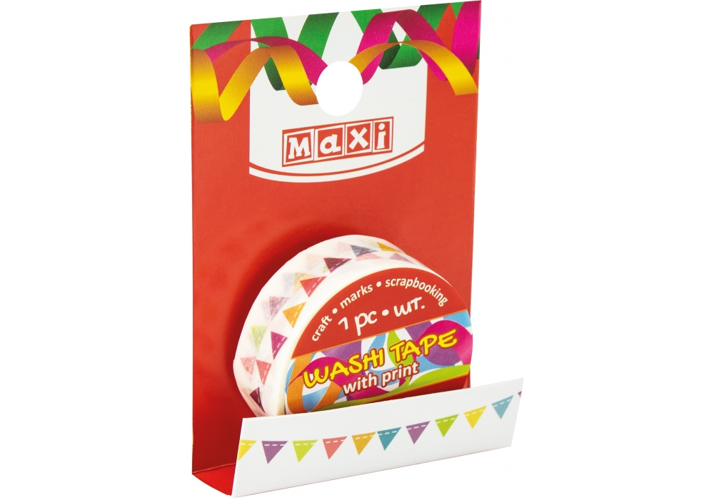 Decorative tape with print 15mm*3m "MAXI" /MX61986/ (1/20/500)