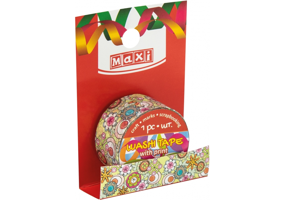 Decorative tape with print 20mm*2m "MAXI" /MX62006/ (1/20/500)