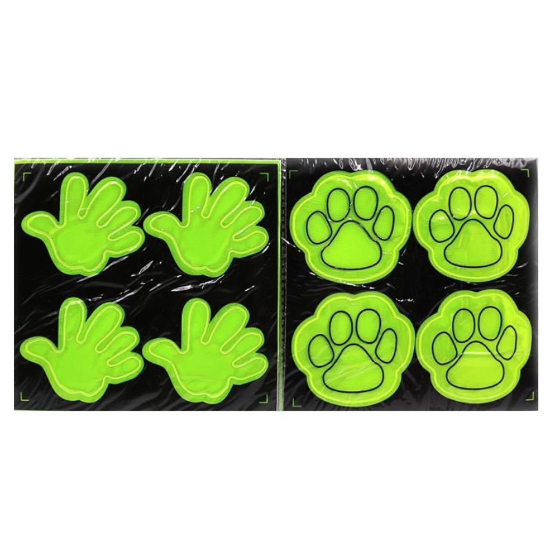 Reflective stickers "JO" /5483IMG/ 7 cm, "Paw.Hand" 4 pcs, mix (100)