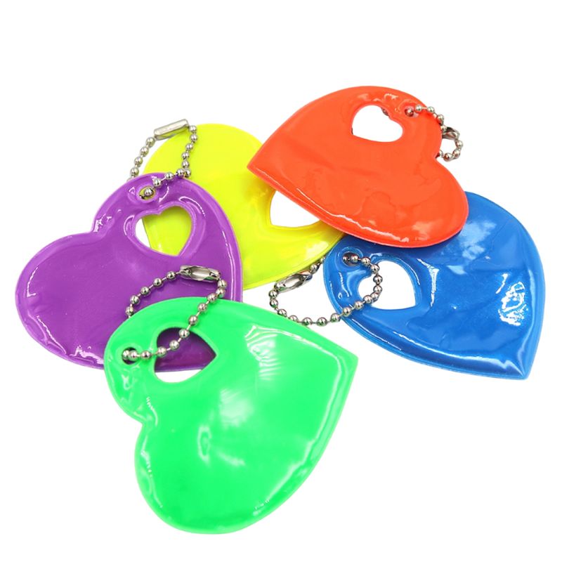 Reflective keychain "JO" /2822-2022-14/ "Heart" 6*5.5 cm, 4 colors (100)