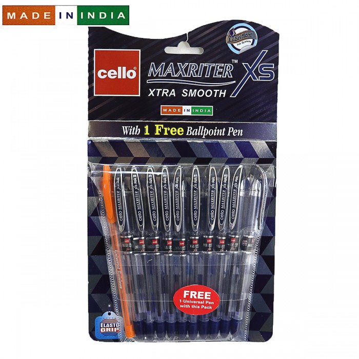 Ballpoint/oil pen CELLO "Maxriter XS" 0.7mm, 10+1 add. handle BLUE (10/100/500)
