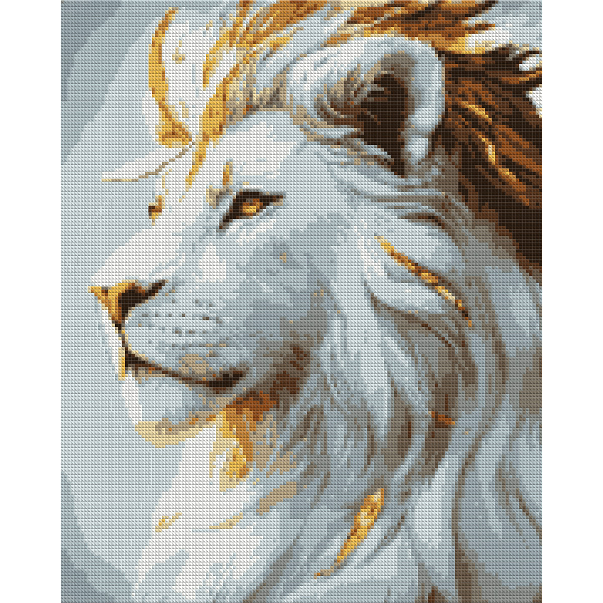 Diamond mosaic "SANTI" /956065/ "White lion", 40*50 cm