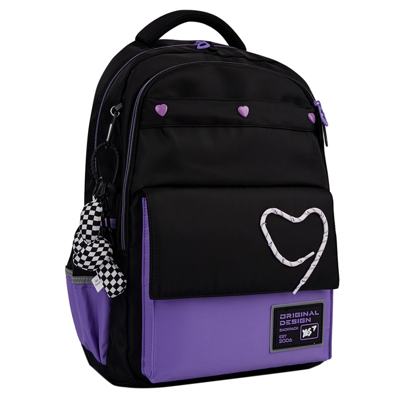 School backpack "YES" /559923/ TS-48 Purple Hearts 45*31*15cm (1/15)