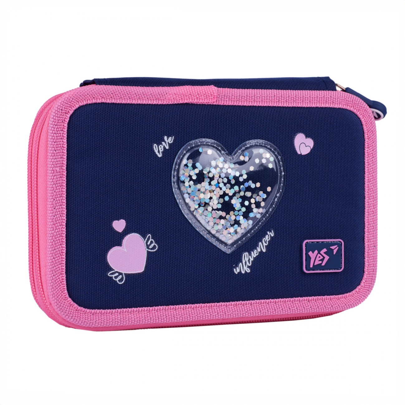 Пенал твердий "YES" /533640/ 2 відділ. HP-01 Bright Hearts 13*21*4см (1/48)