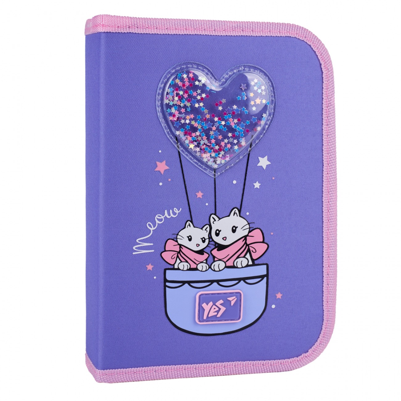 Пенал твердий "YES" /533624/ 1 відділ. з двома клапанами HP-04 Purr Meow 14*21*4см (1/48)