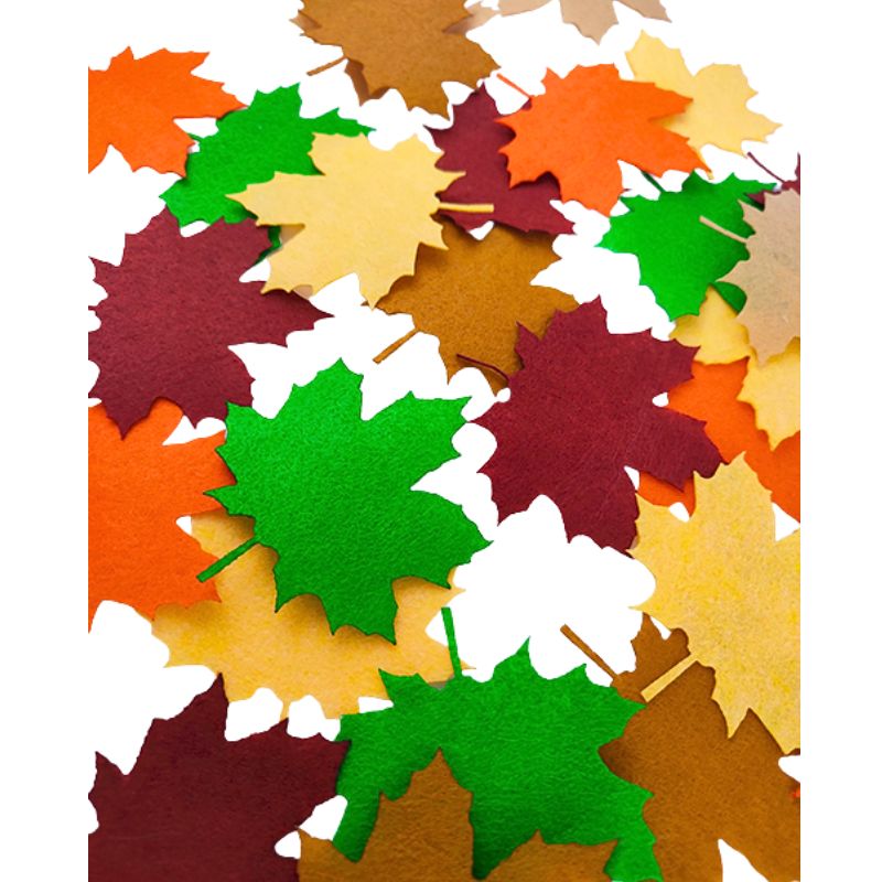 Blank "Diamond handles" /120118/ maple leaves made of felt, 9 cm, 6 pcs/pack.