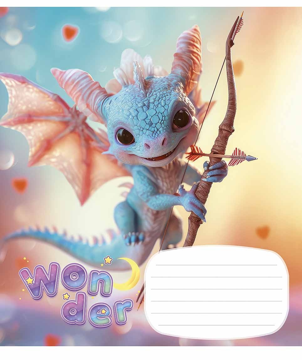 Student's notebook "Star" 12 sheets. == /3414L/ "Wonderful" VD varnish (girl) (30/360)