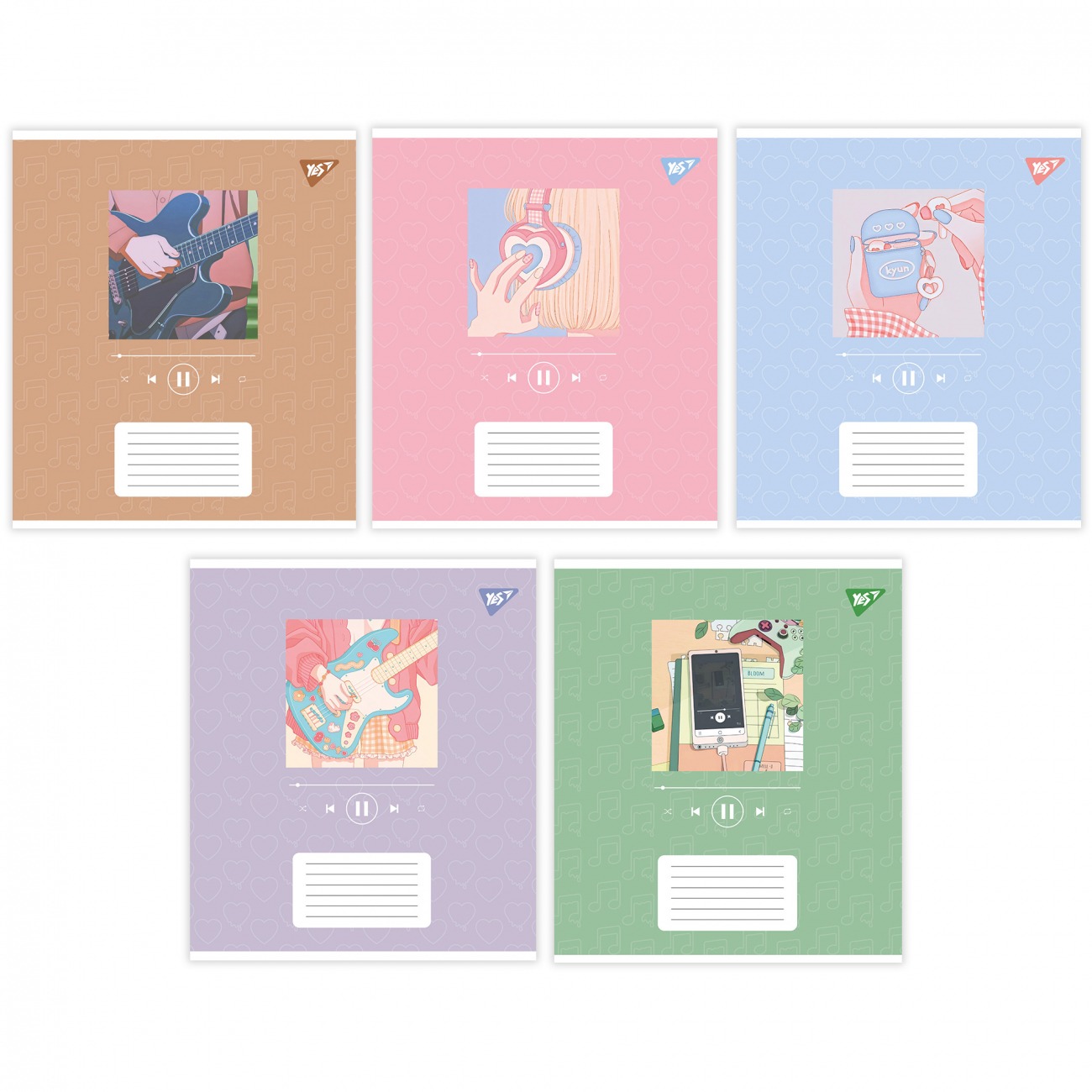 Notebook for music A5/12 sheets. "YES" /767438/ "K-POP style" (25/500)