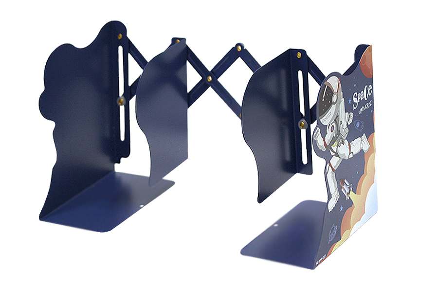 Shelf-holder for books sliding "WB" /6999-007/ metal 19*9.5cm, Cosmonaut (1/24)