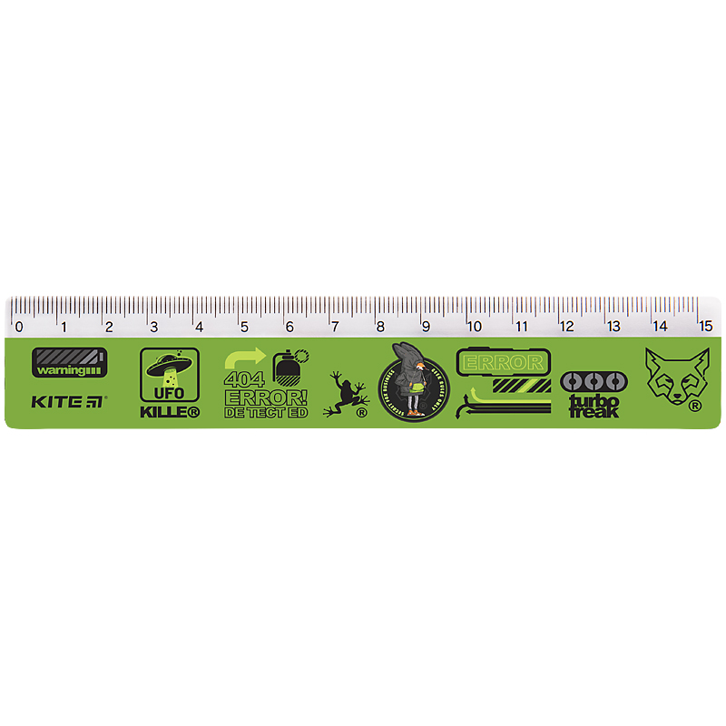 Ruler 15 cm sq. "Kite" /K24-090-4/ "Fox Rules" (1/100)