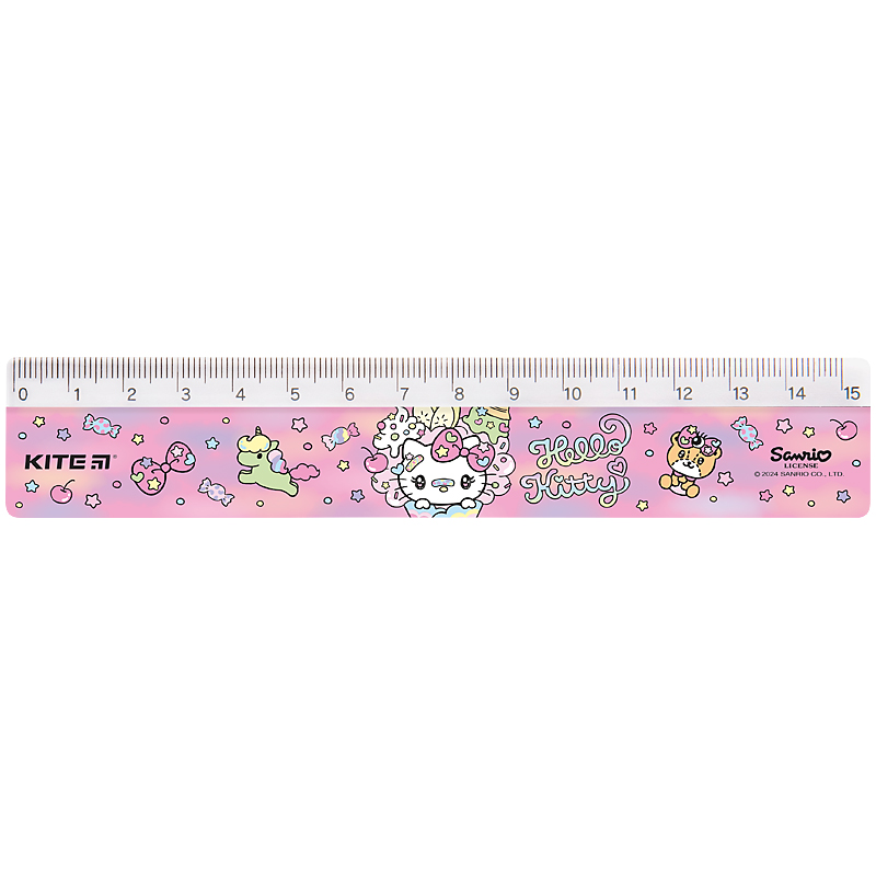 Ruler 15 cm sq. "Kite" /HK24-090-2/ "Hello Kitty" (1/100)
