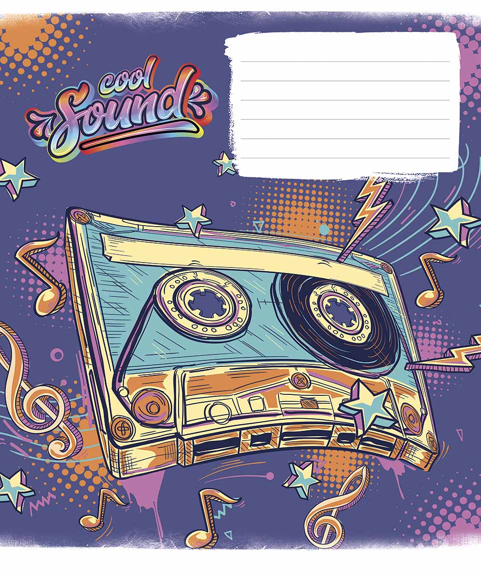 Student's notebook "Genius" 24 sheets # /3205K/ "Cool sound" select. UV varnish (neite) (25/200)
