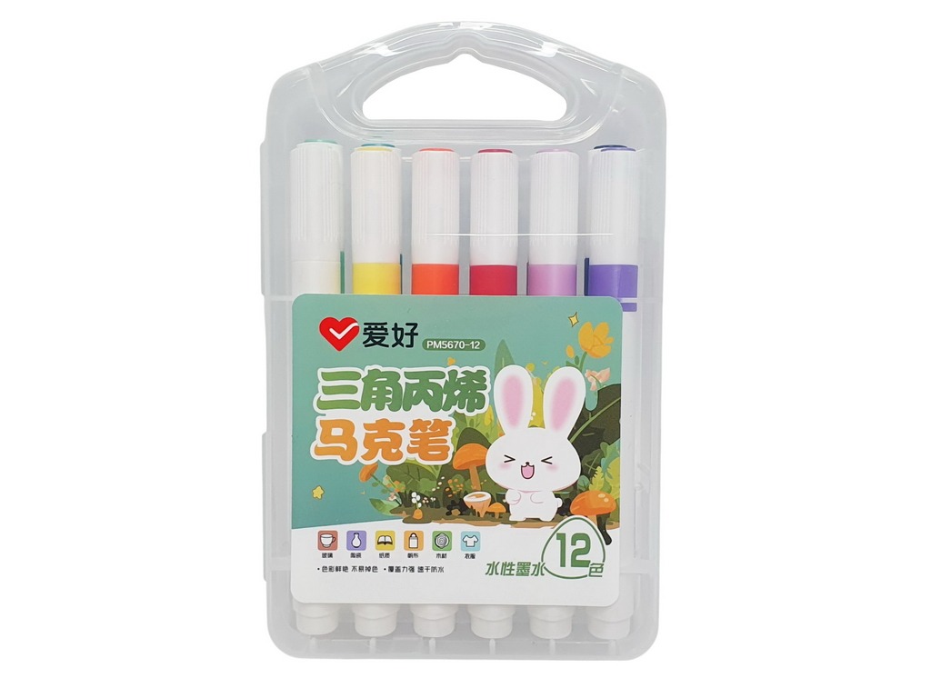 Set of markers 12 pcs. "AIHAO" /PM5670-12/ acrylic DIY (1/30/120)
