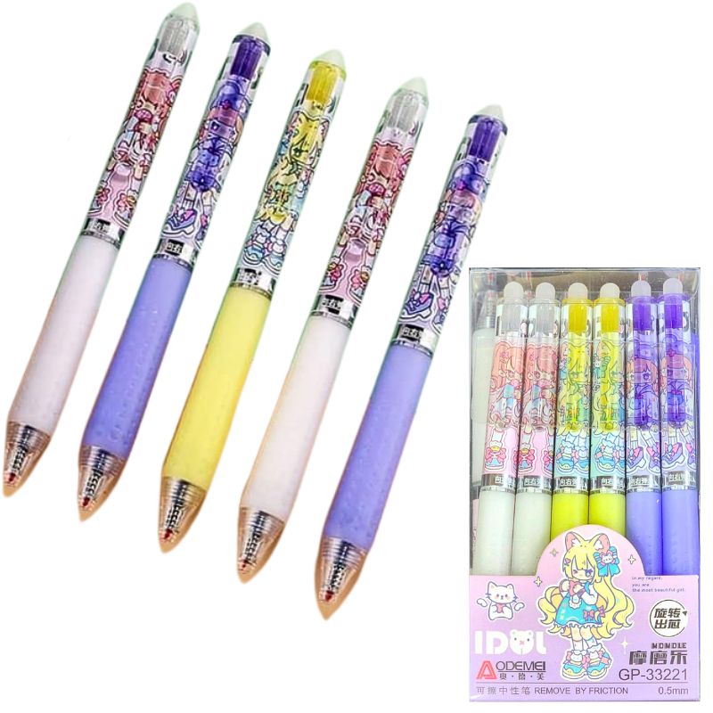 Automatic pen "Write-erase" "AODEMEI" /33221/ "Girl" 0.5mm, blue (12/144)