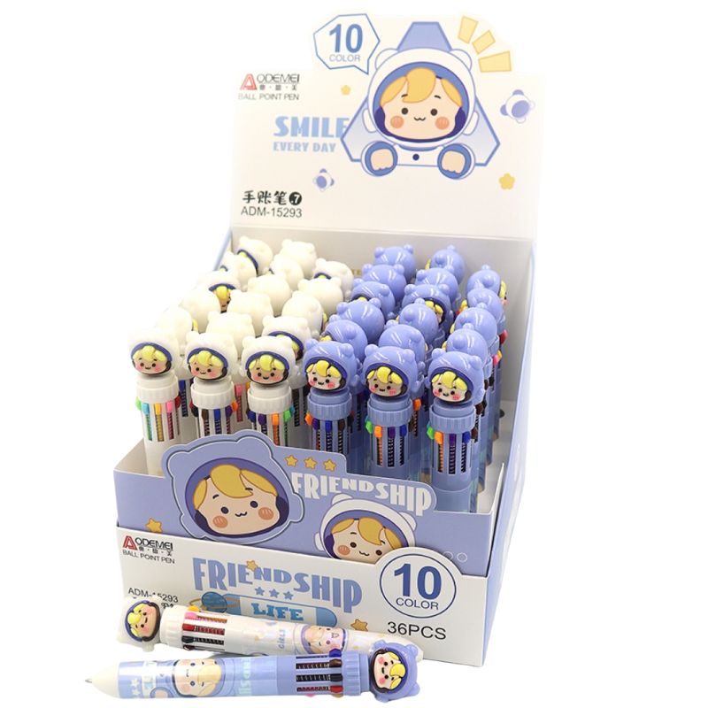 Ballpoint pen "AODEMEI" /ADM-15293/ children's multicolored "Friendship" 10 colors 0.7mm (36/432)