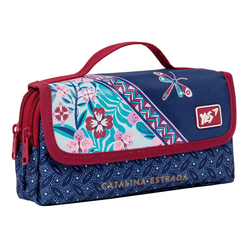 Soft pencil case "YES" /533009/ PH-2-2 "Catalina Estrada.Pattern", blue/purple (1/100)