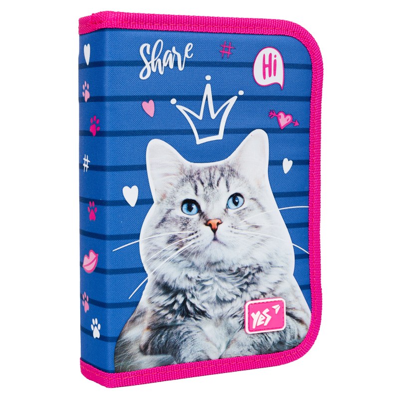 Pencil case solid "YES" /533332/ HP-03 1 compartment. 1 division Cats (1/48)