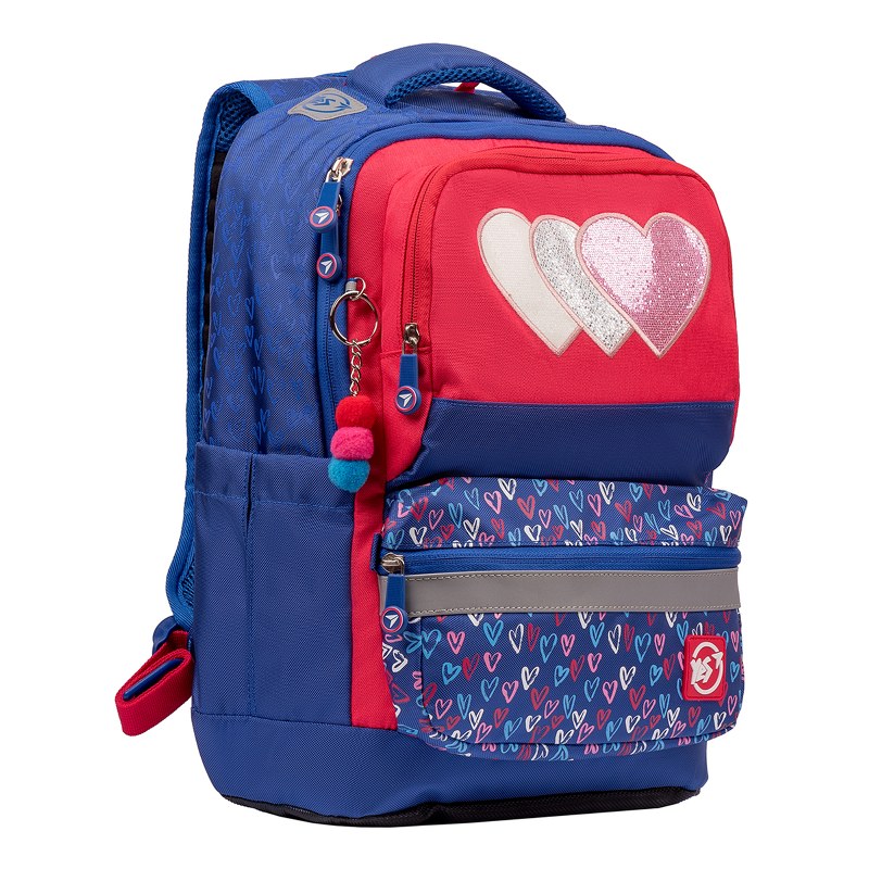 Backpack "YES" /558211/ S-30 Juno XS "Heart beat", crimson-blue (1/6)